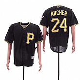 Pirates 24 Chris Archer Black Cool Base Jersey Sguo,baseball caps,new era cap wholesale,wholesale hats
